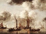 CAPELLE, Jan van de Dutch Yacht Firing a Salvo fg oil